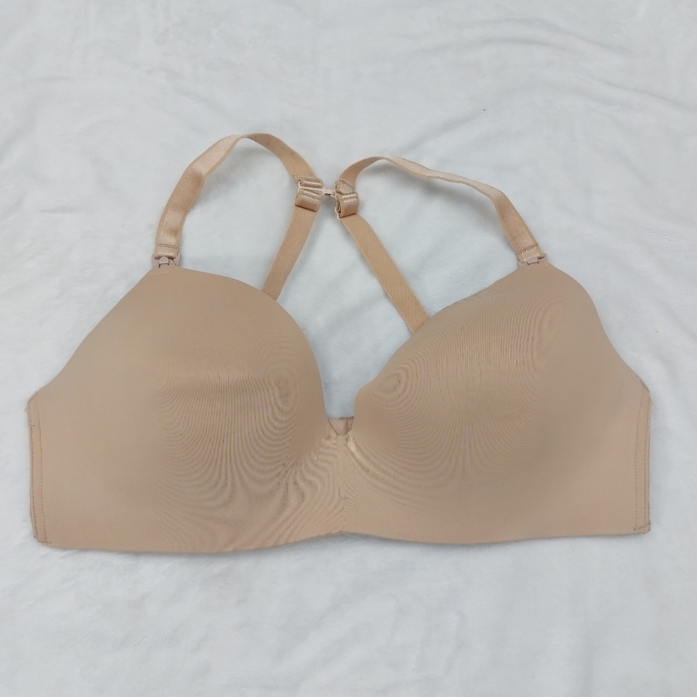 AUDEN WOMENS NUDE TAN NURSING LIGHTLY LINED WIRELESS BRA SIZE 40D